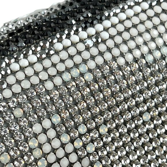 SWAROVSKI Authentic Silver Crystal Evening Bag Clutch Silk Lining Retired Rare - Picture 8 of 16